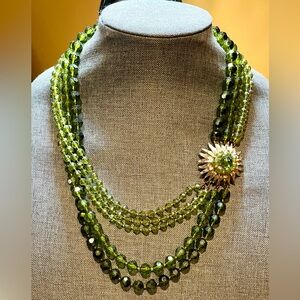 Vintage Selini Shades of Green Necklace